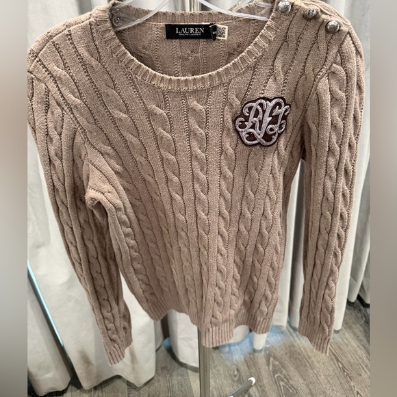 Polo Ralph Lauren Taupe Cable Knit Sweater - Picture 2 of 3